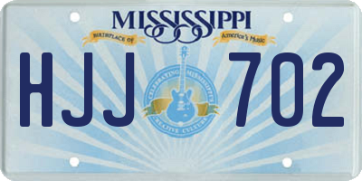 MS license plate HJJ702