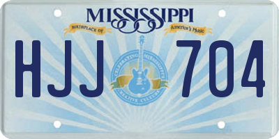 MS license plate HJJ704