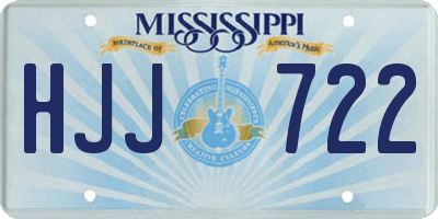 MS license plate HJJ722