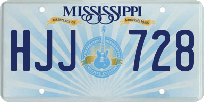 MS license plate HJJ728