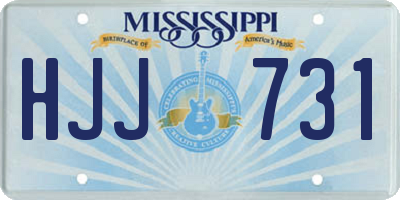 MS license plate HJJ731