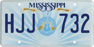 MS license plate HJJ732