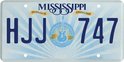 MS license plate HJJ747