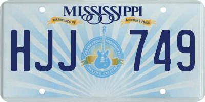 MS license plate HJJ749