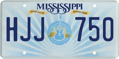 MS license plate HJJ750