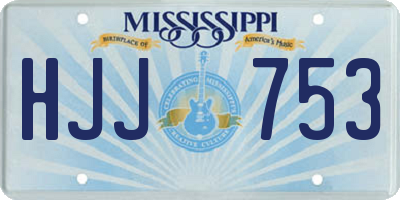 MS license plate HJJ753