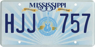 MS license plate HJJ757