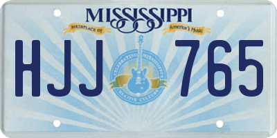 MS license plate HJJ765
