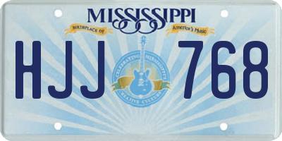 MS license plate HJJ768
