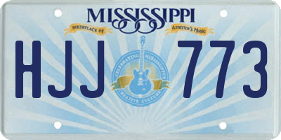 MS license plate HJJ773