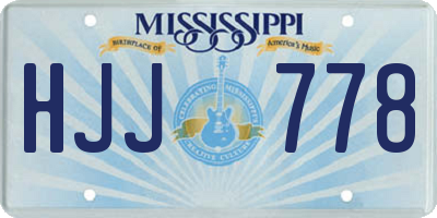 MS license plate HJJ778