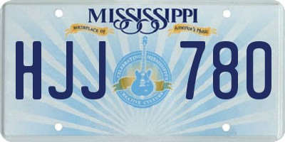 MS license plate HJJ780