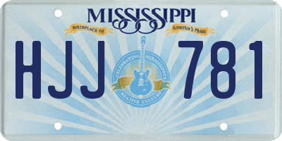 MS license plate HJJ781