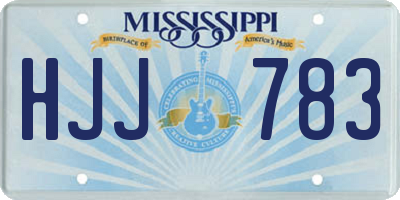 MS license plate HJJ783