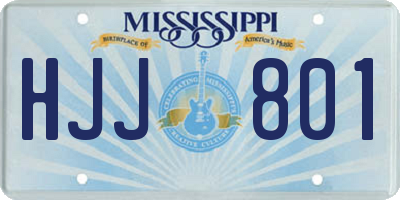 MS license plate HJJ801