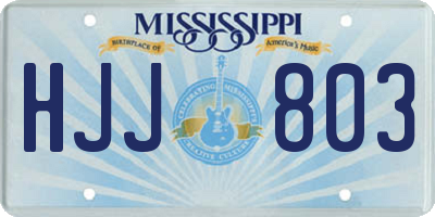 MS license plate HJJ803