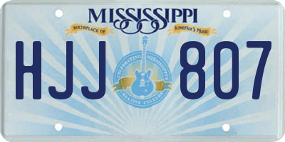 MS license plate HJJ807