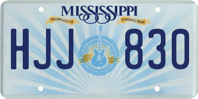 MS license plate HJJ830