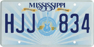 MS license plate HJJ834