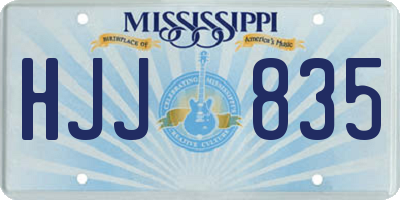 MS license plate HJJ835