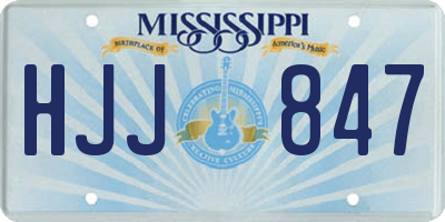 MS license plate HJJ847