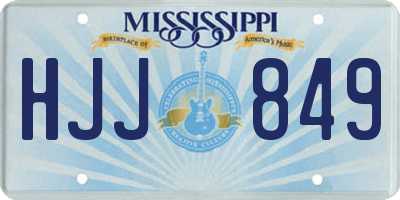 MS license plate HJJ849