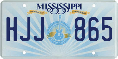 MS license plate HJJ865