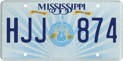 MS license plate HJJ874
