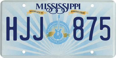 MS license plate HJJ875