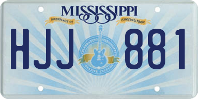 MS license plate HJJ881