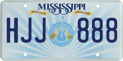 MS license plate HJJ888