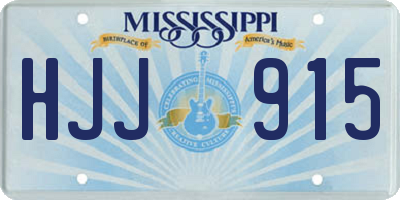 MS license plate HJJ915