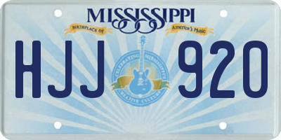 MS license plate HJJ920