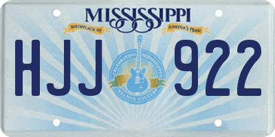 MS license plate HJJ922