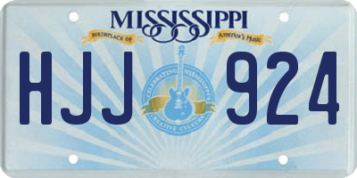 MS license plate HJJ924