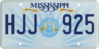 MS license plate HJJ925