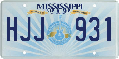 MS license plate HJJ931