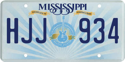 MS license plate HJJ934