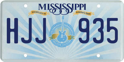 MS license plate HJJ935