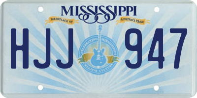 MS license plate HJJ947