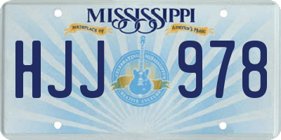 MS license plate HJJ978