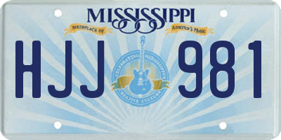 MS license plate HJJ981