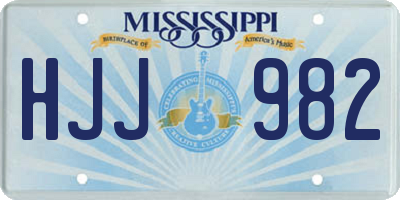 MS license plate HJJ982