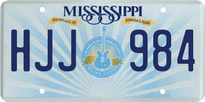 MS license plate HJJ984
