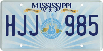 MS license plate HJJ985