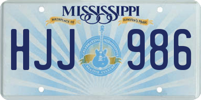 MS license plate HJJ986