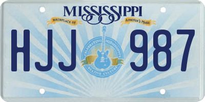 MS license plate HJJ987