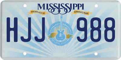 MS license plate HJJ988