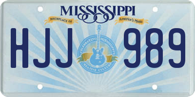 MS license plate HJJ989