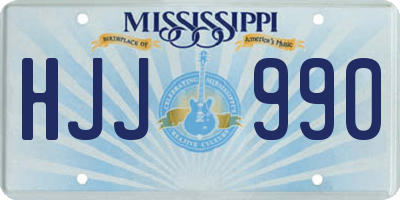 MS license plate HJJ990